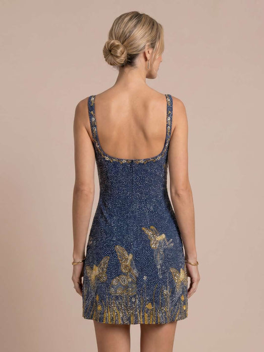 Seraphina Sun & Butterfly Beaded Cami Mini Dress