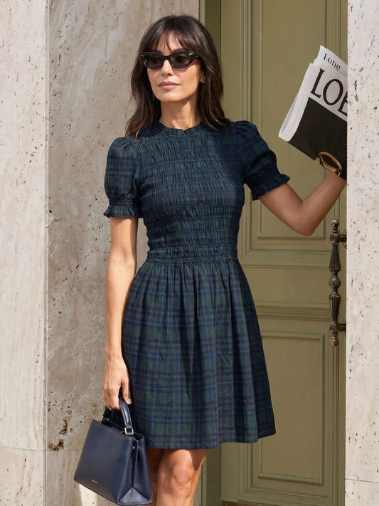 Sloane Tartan Smocked Dress
