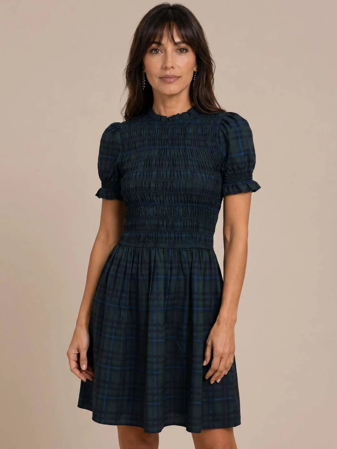 Sloane Tartan Smocked Dress